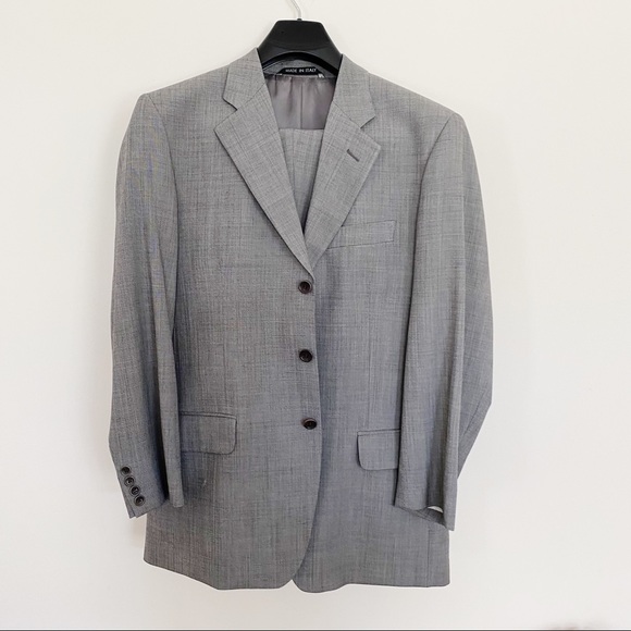 GIANNI MANZONI Super 100s Italian Gray Wool Suit